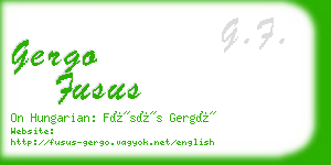 gergo fusus business card